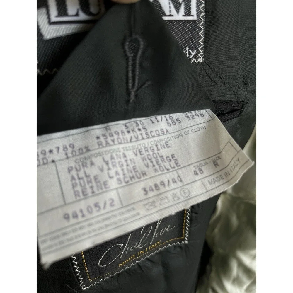 Lubiam Blazer Men 38R Double Breasted Subtle Striped Coat Jacket Made In Italy